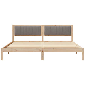 Σκελετός Κρεβατιού Taupe 200 x 200 cm Στερεά ξυλεία πεύκου