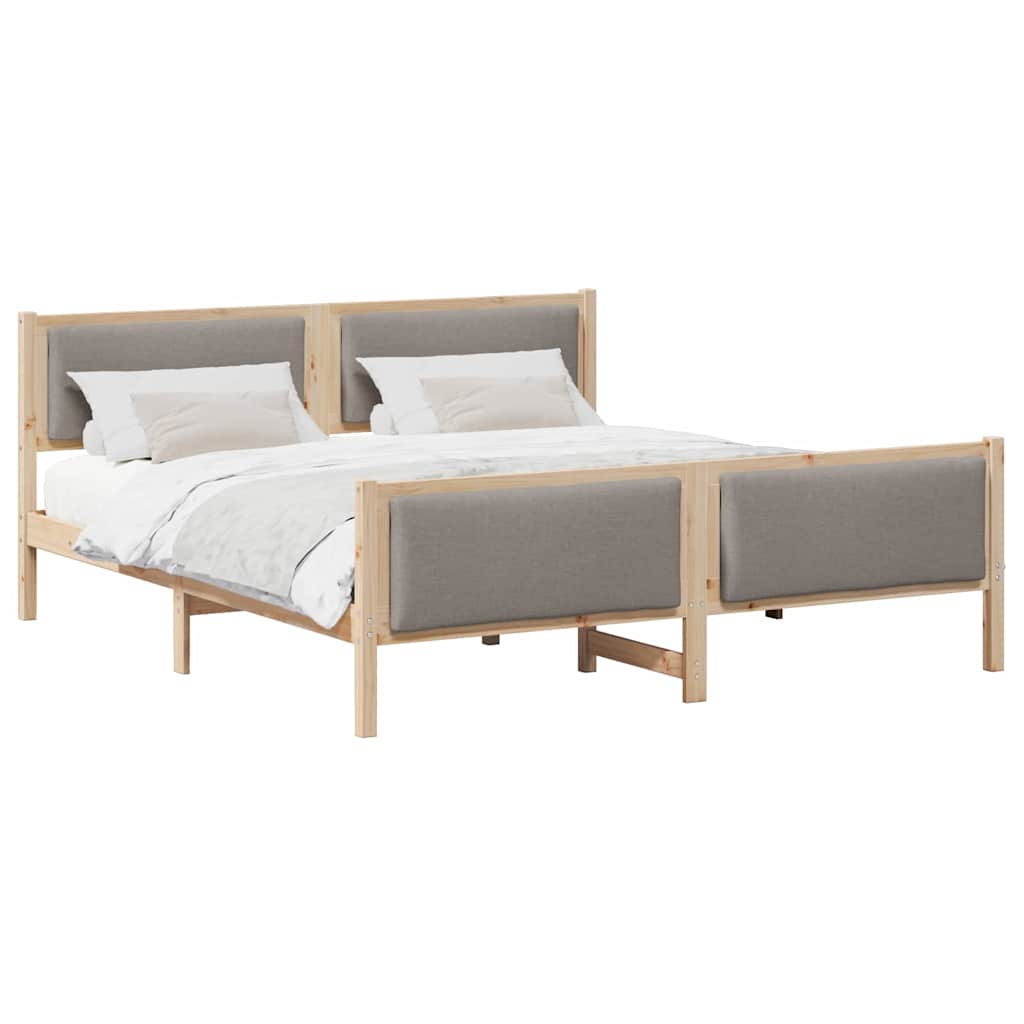 Σκελετός Κρεβατιού με κεφαλάρι Taupe 200 x 200 cm ύφασμα