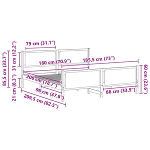 Σκελετός Κρεβατιού με κεφαλάρι Μαύρο 180 x 200 cm ύφασμα