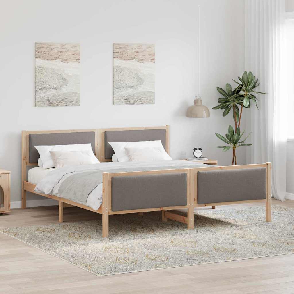 Σκελετός Κρεβατιού με κεφαλάρι Taupe 180 x 200 cm ύφασμα