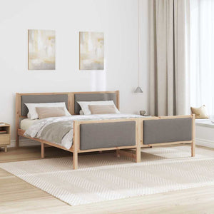 Σκελετός Κρεβατιού με κεφαλάρι Taupe 180 x 200 cm ύφασμα