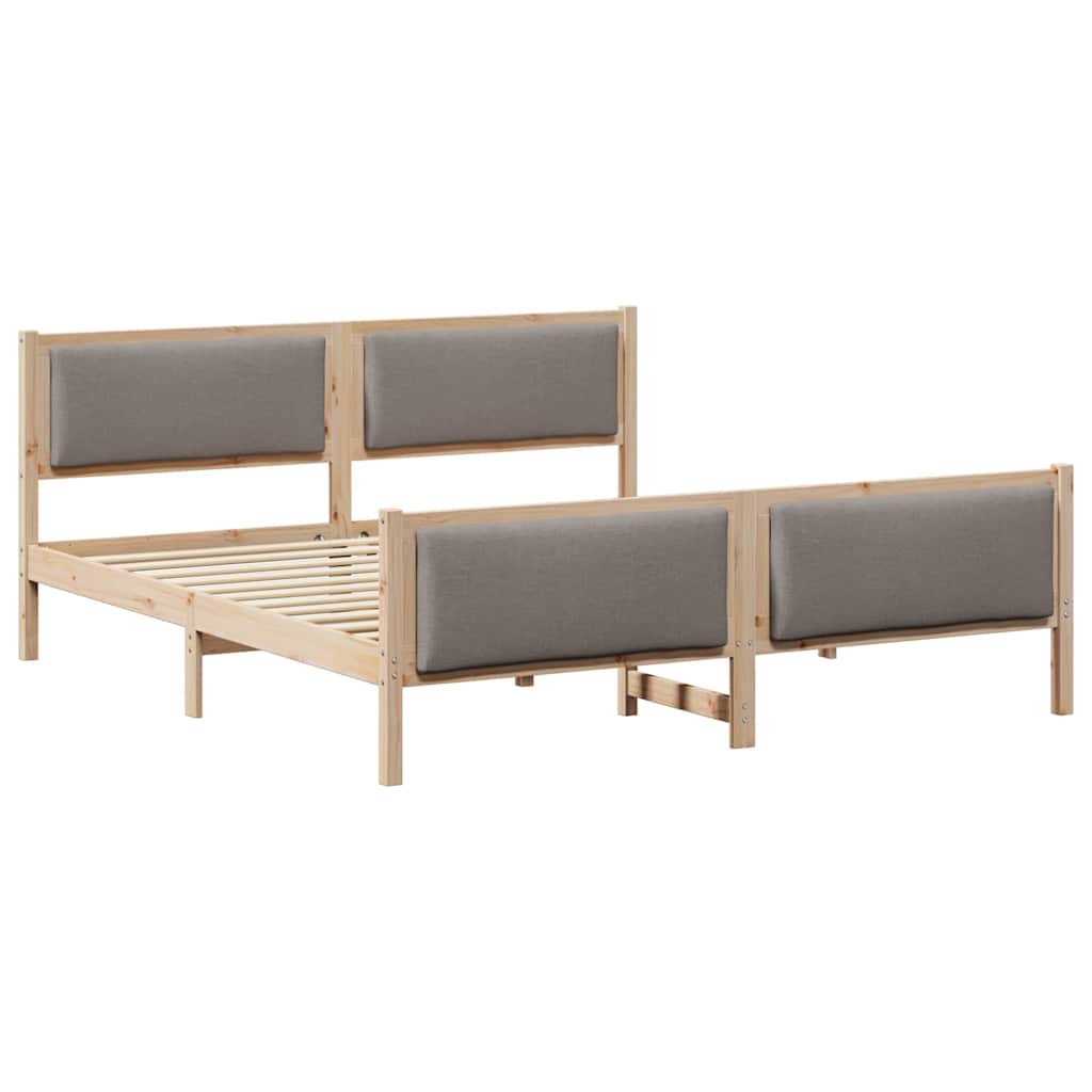 Σκελετός Κρεβατιού με κεφαλάρι Taupe 180 x 200 cm ύφασμα