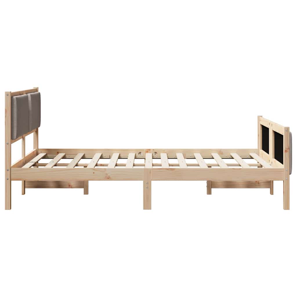 Σκελετός Κρεβατιού με κεφαλάρι Taupe 160 x 200 cm ύφασμα