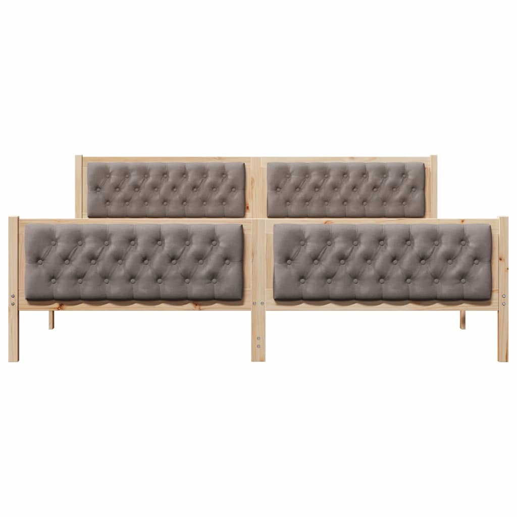 Σκελετός Κρεβατιού Taupe 200 x 200 cm Στερεά ξυλεία πεύκου