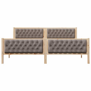 Σκελετός Κρεβατιού Taupe 200 x 200 cm Στερεά ξυλεία πεύκου