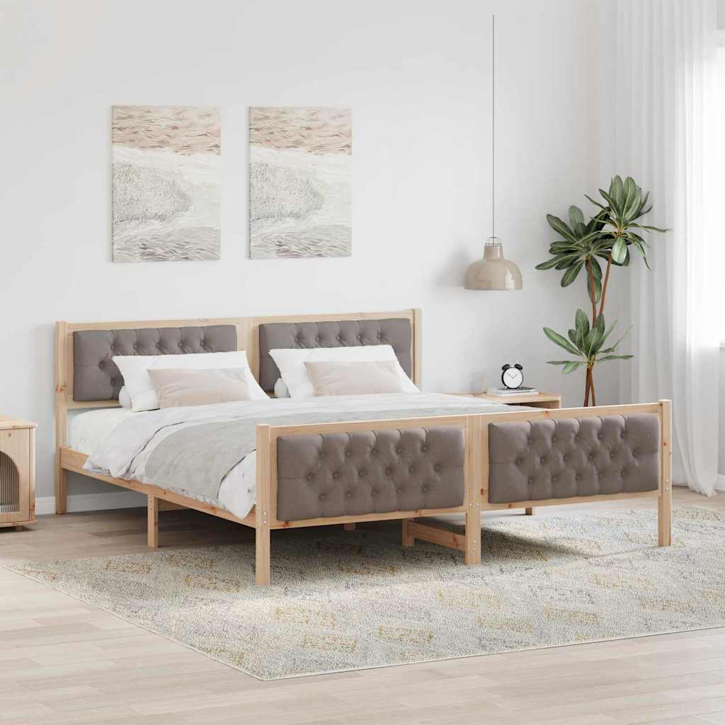 Σκελετός Κρεβατιού Taupe 160 x 200 cm Στερεά ξυλεία πεύκου