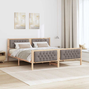 Σκελετός Κρεβατιού Taupe 160 x 200 cm Στερεά ξυλεία πεύκου