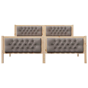 Σκελετός Κρεβατιού Taupe 160 x 200 cm Στερεά ξυλεία πεύκου
