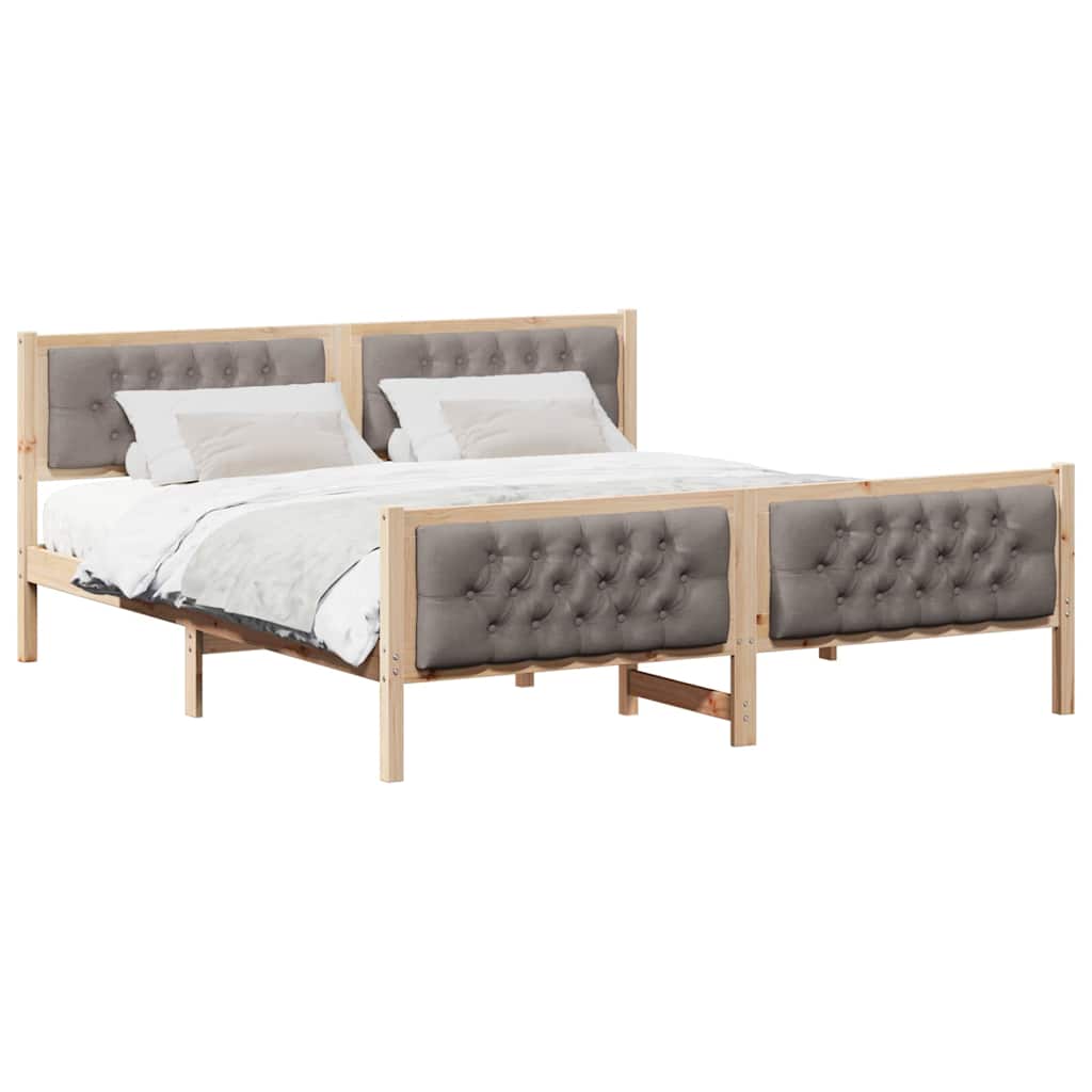 Σκελετός Κρεβατιού Taupe 160 x 200 cm Στερεά ξυλεία πεύκου