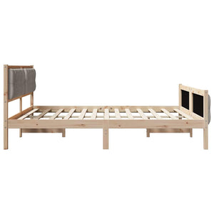 Σκελετός Κρεβατιού Taupe 160 x 200 cm Στερεά ξυλεία πεύκου