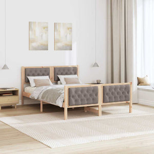 Σκελετός Κρεβατιού Taupe 150 x 200 cm Στερεά ξυλεία πεύκου