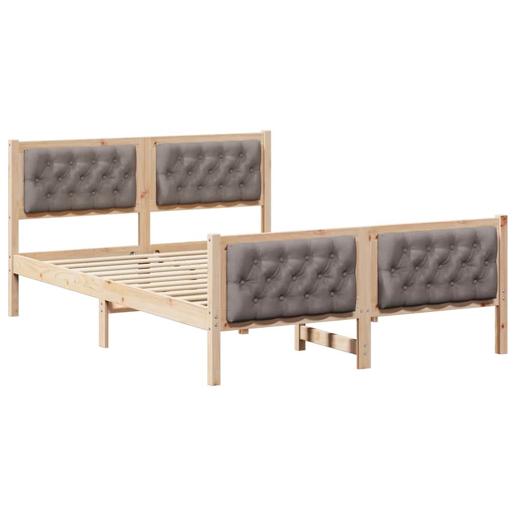 Σκελετός Κρεβατιού Taupe 150 x 200 cm Στερεά ξυλεία πεύκου