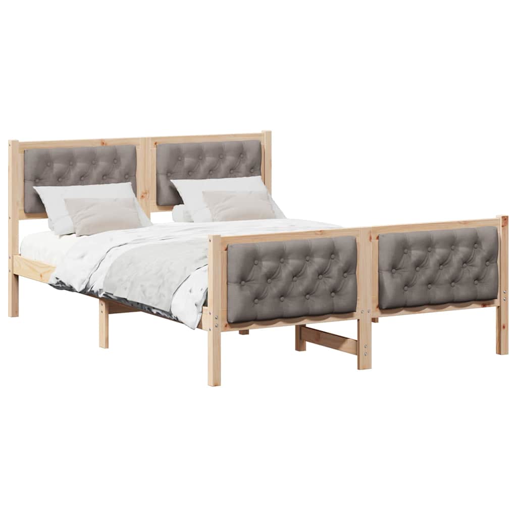 Σκελετός Κρεβατιού Taupe 150 x 200 cm Στερεά ξυλεία πεύκου