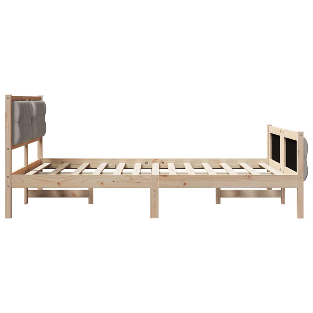 Σκελετός Κρεβατιού Taupe 150 x 200 cm Στερεά ξυλεία πεύκου