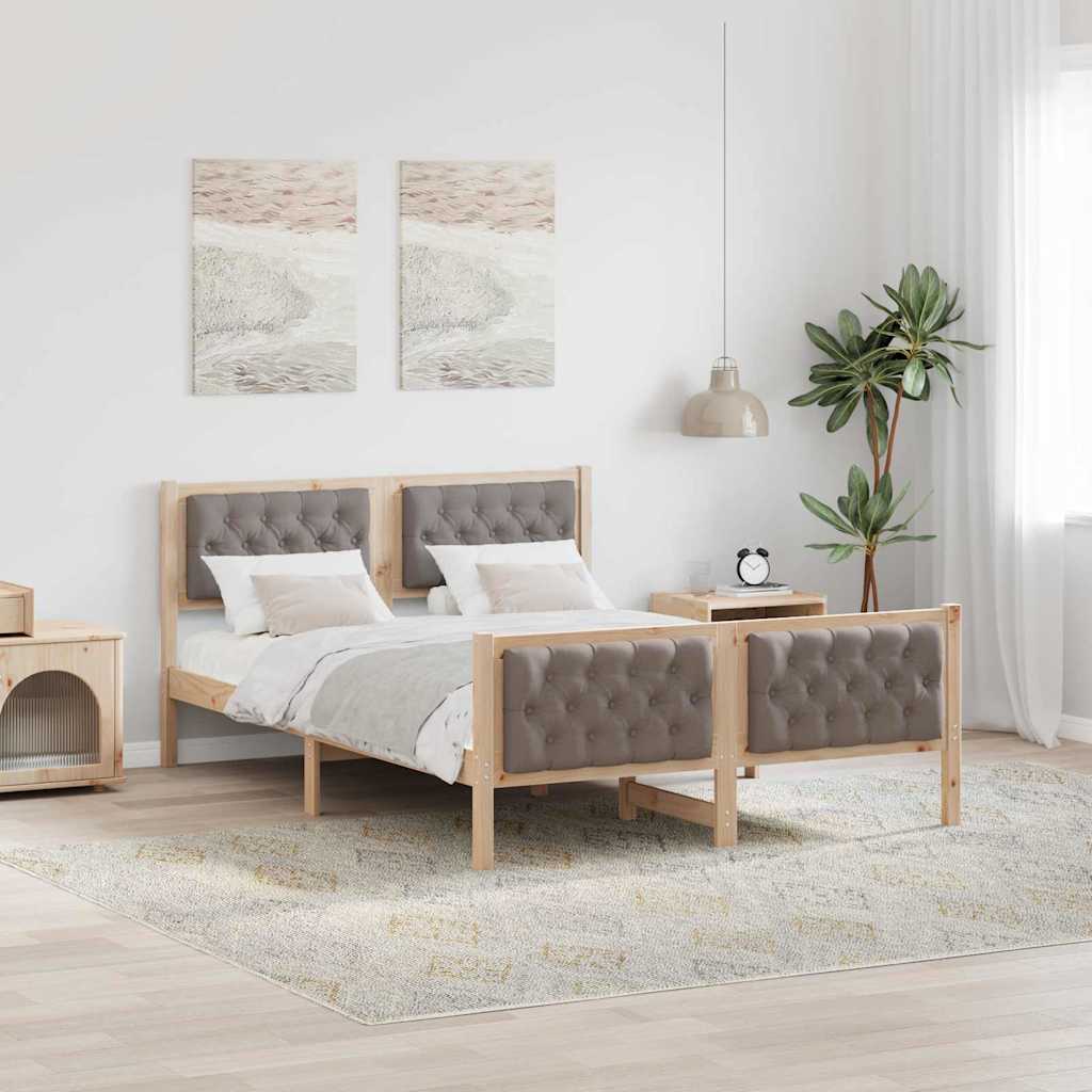 Σκελετός Κρεβατιού Taupe 140 x 190 cm Στερεά ξυλεία πεύκου