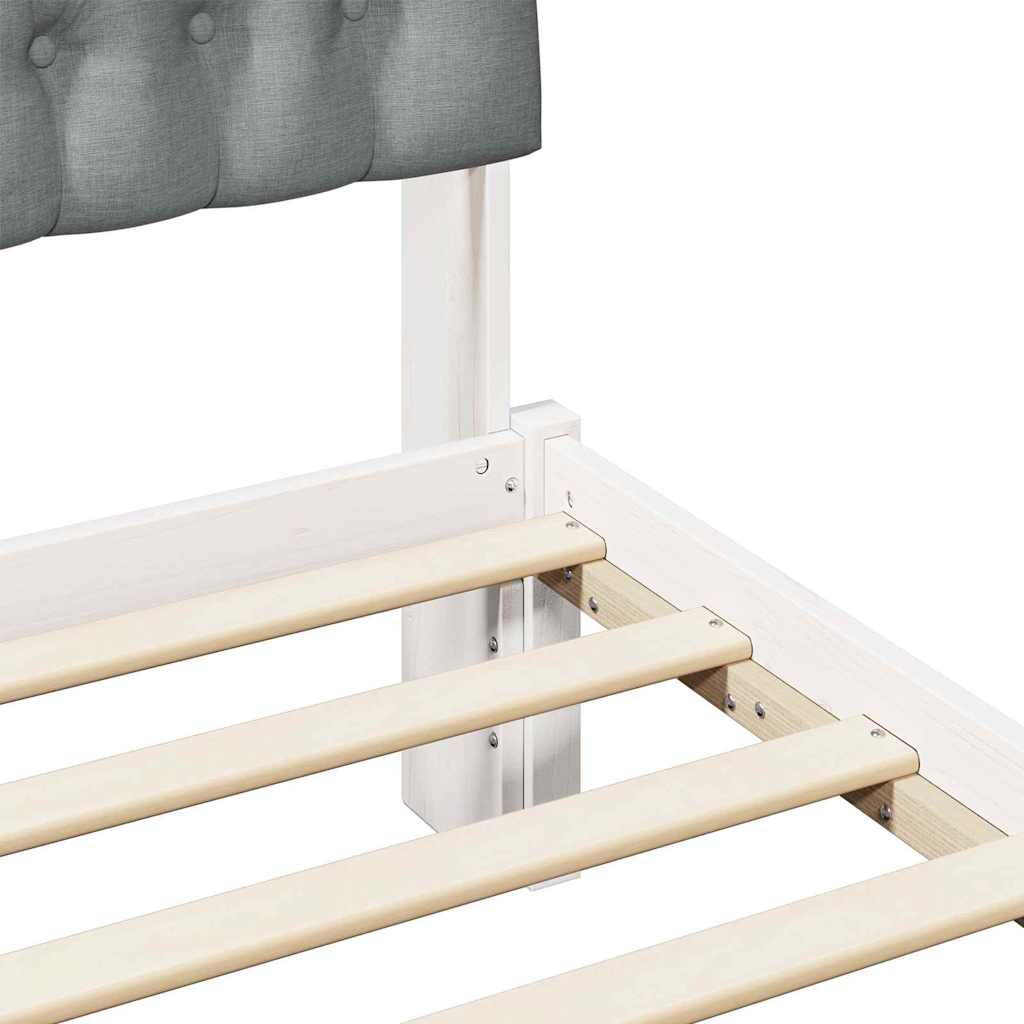 Σκελετός Κρεβατιού με Επενδεδυμένο Κεφαλάρι Λευκό 180 x 200 cm