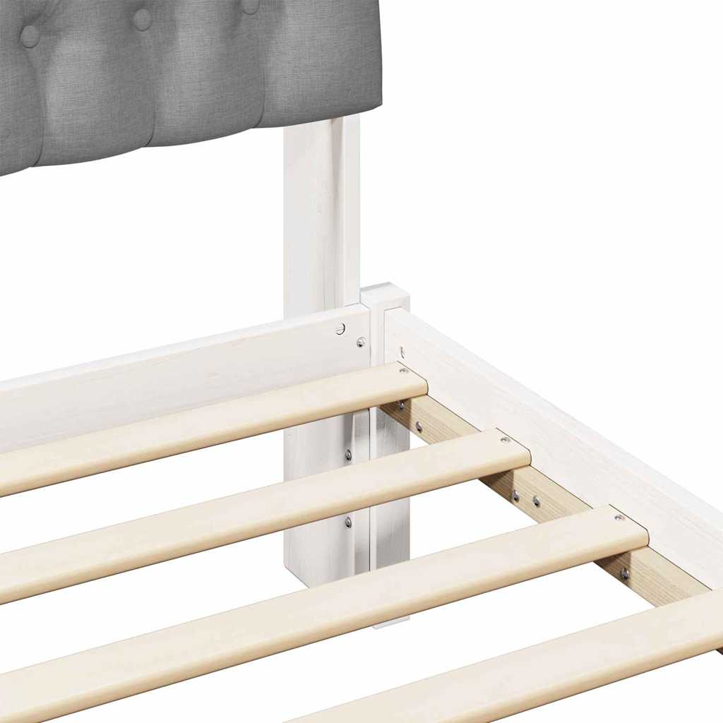 Σκελετός Κρεβατιού με Επενδεδυμένο Κεφαλάρι Λευκό 150 x 200 cm