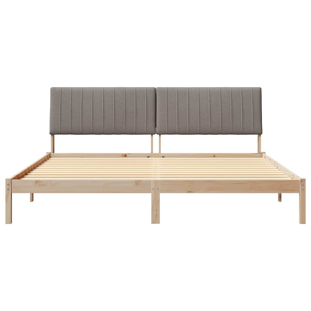 Σκελετός Κρεβατιού Καφέ 200 x 200 cm Στερεά ξυλεία πεύκου