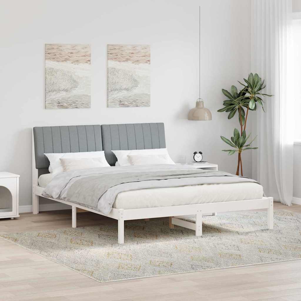 Σκελετός Κρεβατιού Λευκό 150 x 200 cm Στερεά ξυλεία πεύκου