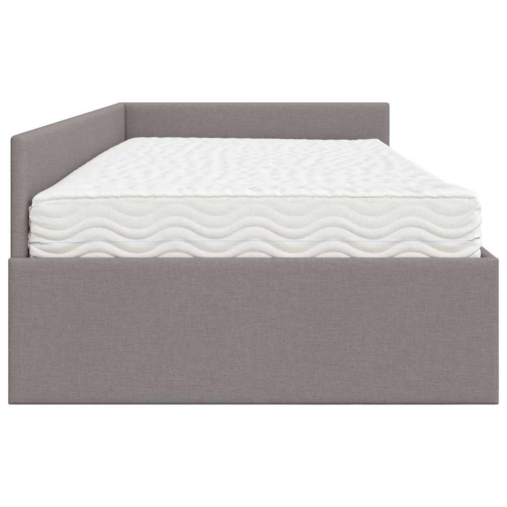 Κρεβάτι γωνίας με στρώμα Άλλο με κεφαλάρι 2 pcs Taupe ύφασμα