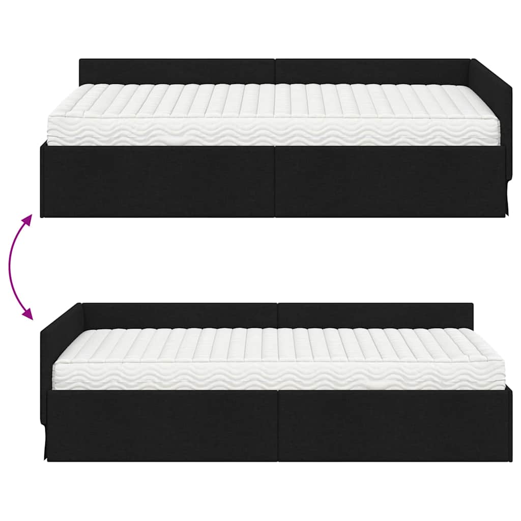 Κρεβάτι γωνίας με στρώμα Άλλο με κεφαλάρι 2 pcs Πράσινο ύφασμα
