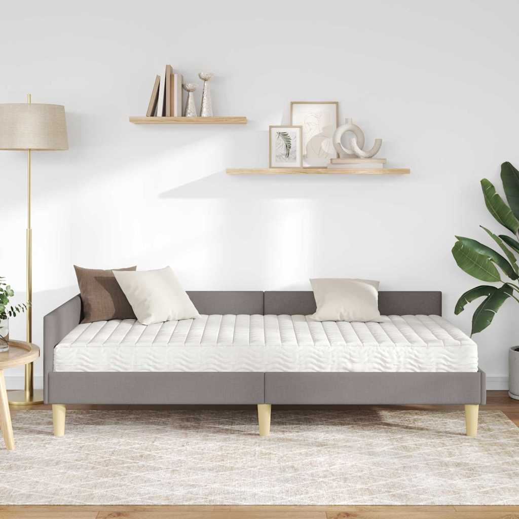 Κρεβάτι γωνίας με στρώμα με στρώμα 2 pcs Taupe ύφασμα