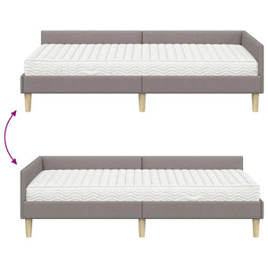 Κρεβάτι γωνίας με στρώμα Άλλο με κεφαλάρι 2 τεμ. Taupe ύφασμα