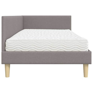 Κρεβάτι γωνίας με στρώμα Άλλο με κεφαλάρι 2 pcs Taupe ύφασμα - Pakobazaar