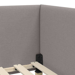 Κρεβάτι γωνίας με στρώμα Άλλο με κεφαλάρι 2 pcs Taupe ύφασμα - Pakobazaar