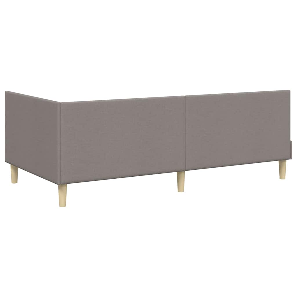 Κρεβάτι γωνίας με στρώμα Άλλο με κεφαλάρι 2 pcs Taupe ύφασμα - Pakobazaar