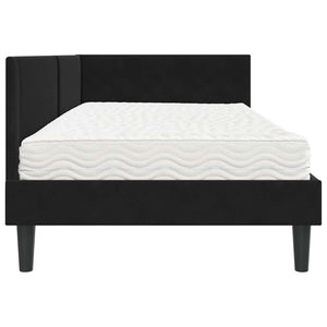 Κρεβάτι γωνίας με στρώμα Άλλο με κεφαλάρι 2 pcs Μαύρο Βελούδο - Pakobazaar
