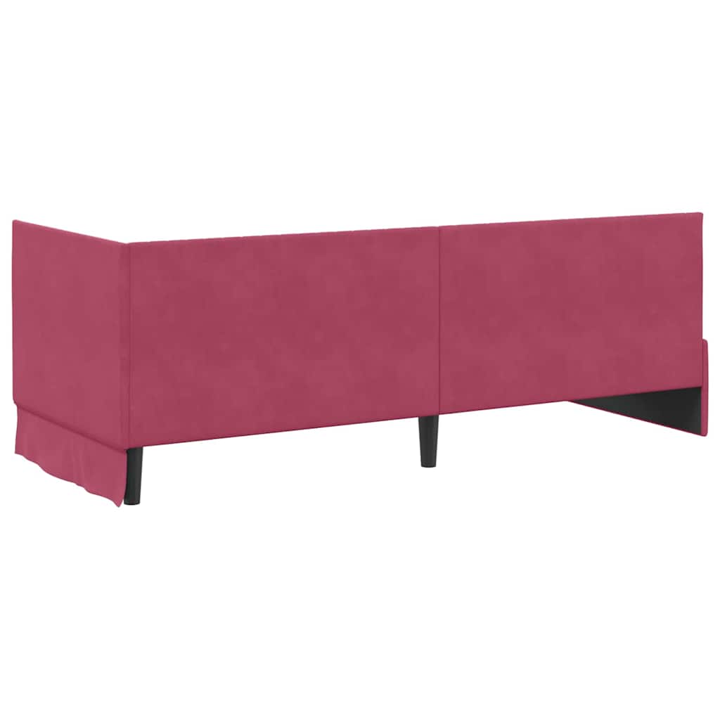 Κρεβάτι γωνίας με στρώμα με κεφαλάρι 2 pcs Πράσινο Βελούδο - Pakobazaar