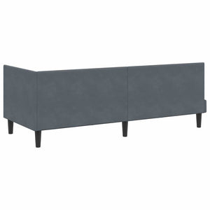 Κρεβάτι γωνίας με στρώμα με κεφαλάρι 2 pcs Γκρι Βελούδο - Pakobazaar