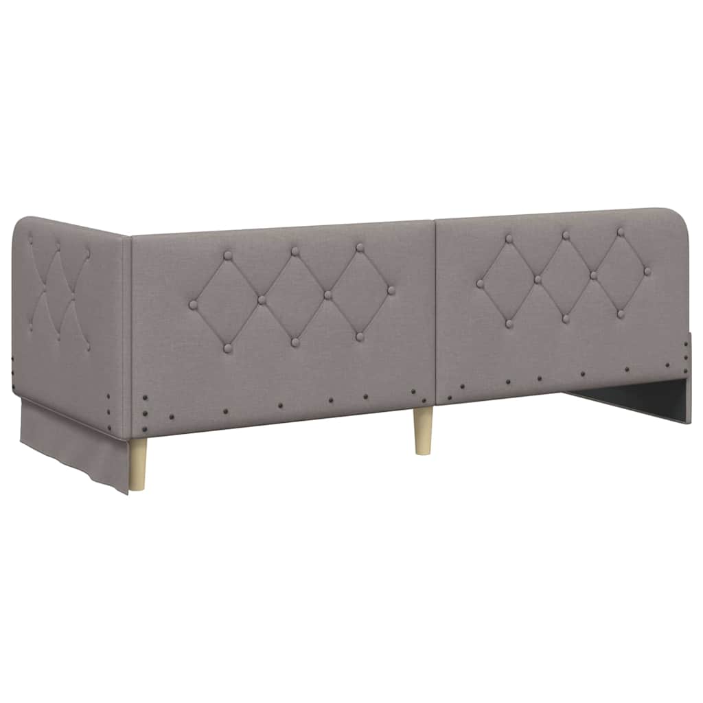 Κρεβάτι Γωνίας με στρώμα με κεφαλάρι Taupe 80 x 200 cm ύφασμα - Pakobazaar