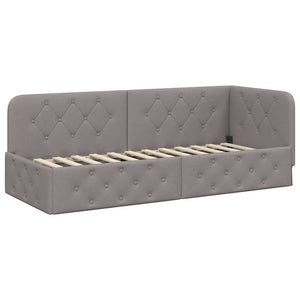Κρεβάτι Γωνίας με στρώμα με κεφαλάρι Taupe 80 x 200 cm ύφασμα - Pakobazaar