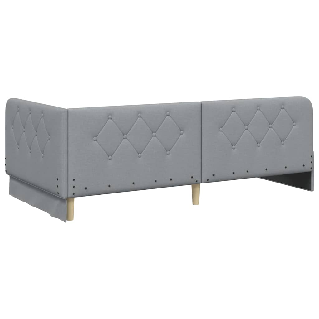 Κρεβάτι Γωνίας Ανοιχτό γκρι 90 x 190 cm ύφασμα