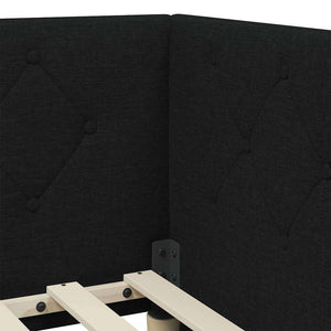 Κρεβάτι Γωνίας Μαύρο 90 x 190 cm ύφασμα
