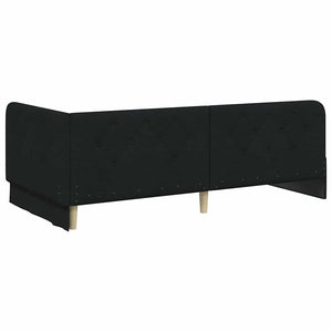 Κρεβάτι Γωνίας Μαύρο 90 x 190 cm ύφασμα