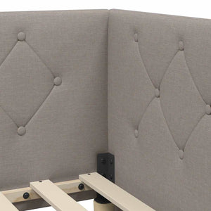 Κρεβάτι Γωνίας με στρώμα με κεφαλάρι Taupe 100 x 200 cm ύφασμα - Pakobazaar