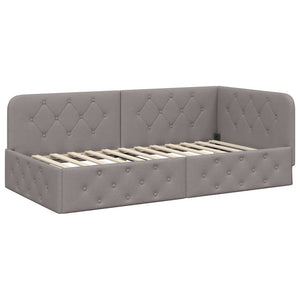 Κρεβάτι Γωνίας με στρώμα με κεφαλάρι Taupe 100 x 200 cm ύφασμα - Pakobazaar