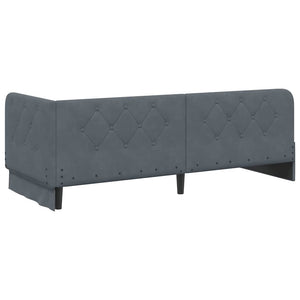 Κρεβάτι Γωνίας με στρώμα Σκούρο Γκρι 80 x 200 cm Βελούδο - Pakobazaar