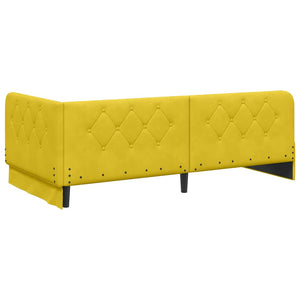 Κρεβάτι Γωνίας Κίτρινο 90 x 190 cm Βελούδο