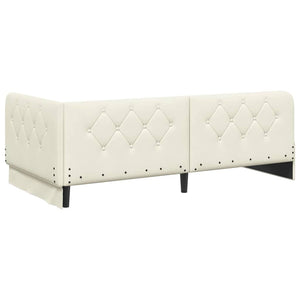 Κρεβάτι Γωνίας Κρεμ 90 x 190 cm Βελούδο