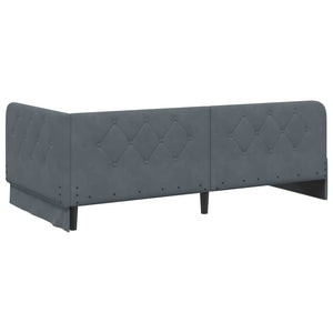 Κρεβάτι Γωνίας με στρώμα Σκούρο Γκρι 100 x 200 cm Βελούδο - Pakobazaar