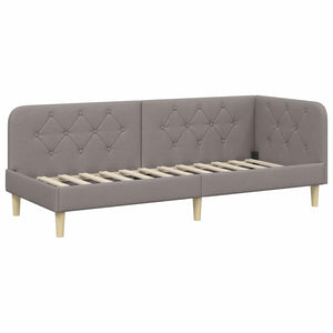 Κρεβάτι Γωνίας με στρώμα με κεφαλάρι Taupe 80 x 200 cm ύφασμα - Pakobazaar