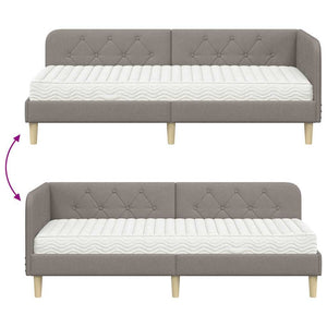 Κρεβάτι Γωνίας με στρώμα με κεφαλάρι Taupe 80 x 200 cm ύφασμα - Pakobazaar
