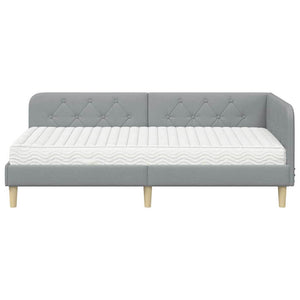 Κρεβάτι Γωνίας Ανοιχτό γκρι 90 x 190 cm ύφασμα