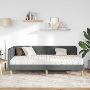 Κρεβάτι Γωνίας Σκούρο Γκρι 90 x 190 cm ύφασμα