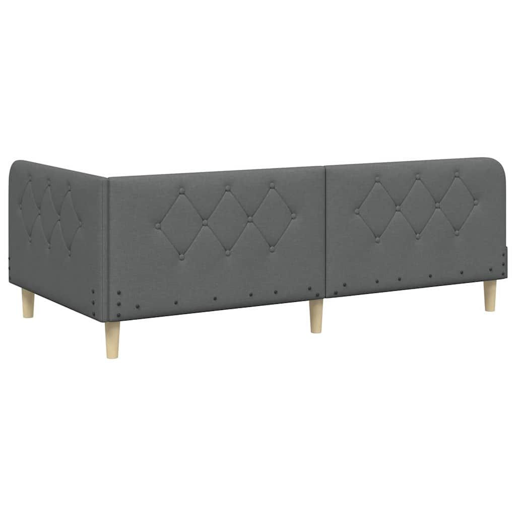 Κρεβάτι Γωνίας Σκούρο Γκρι 90 x 190 cm ύφασμα