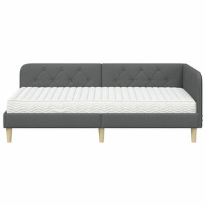 Κρεβάτι Γωνίας Σκούρο Γκρι 90 x 190 cm ύφασμα
